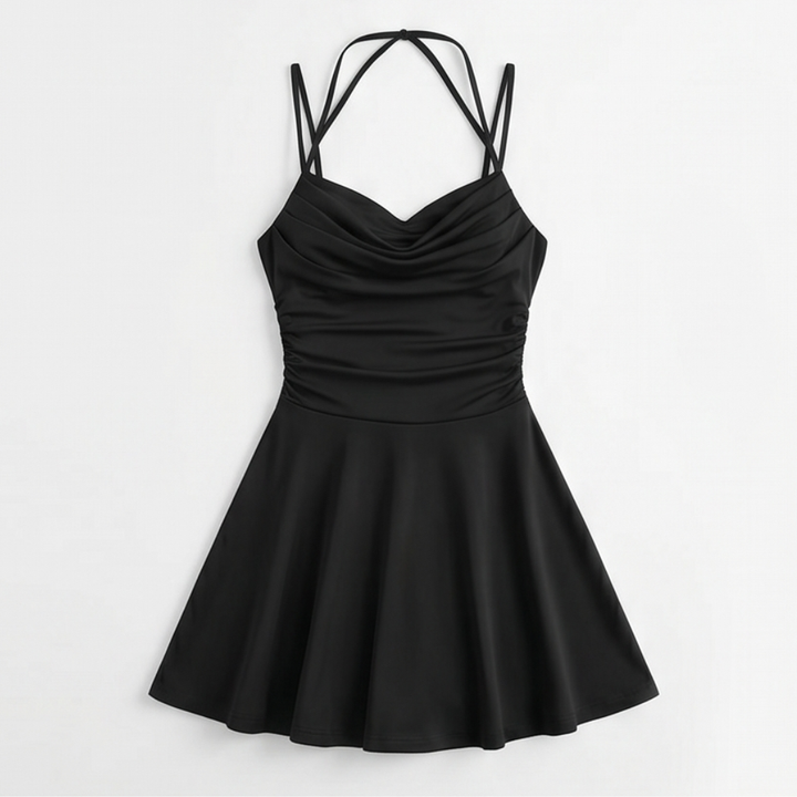 Velessa™ – Ruched A-Line Mini Dress for Events