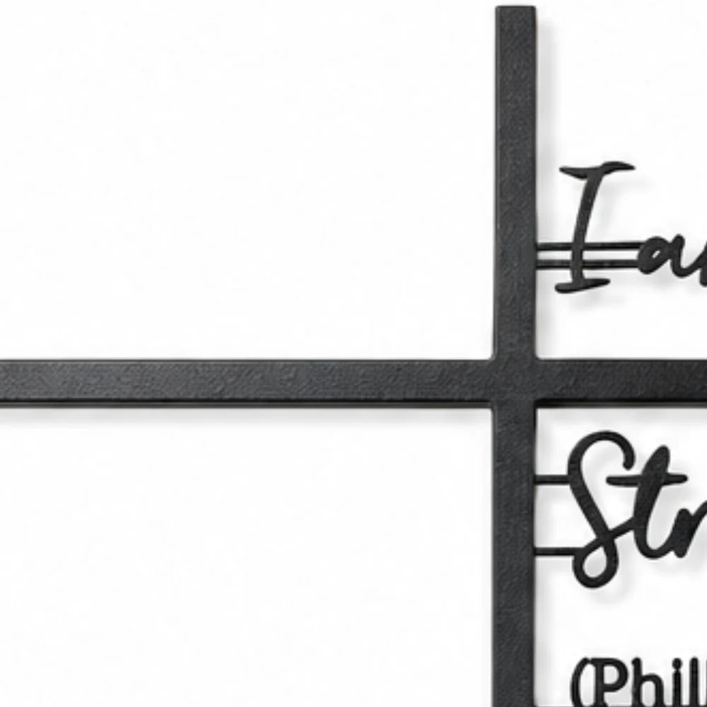 Veluna – Metal Scripture Cross Wall Decor with Biblical Affirmations