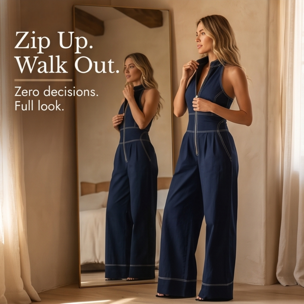 Lunelle™ – Sculpted Halter Jumpsuit