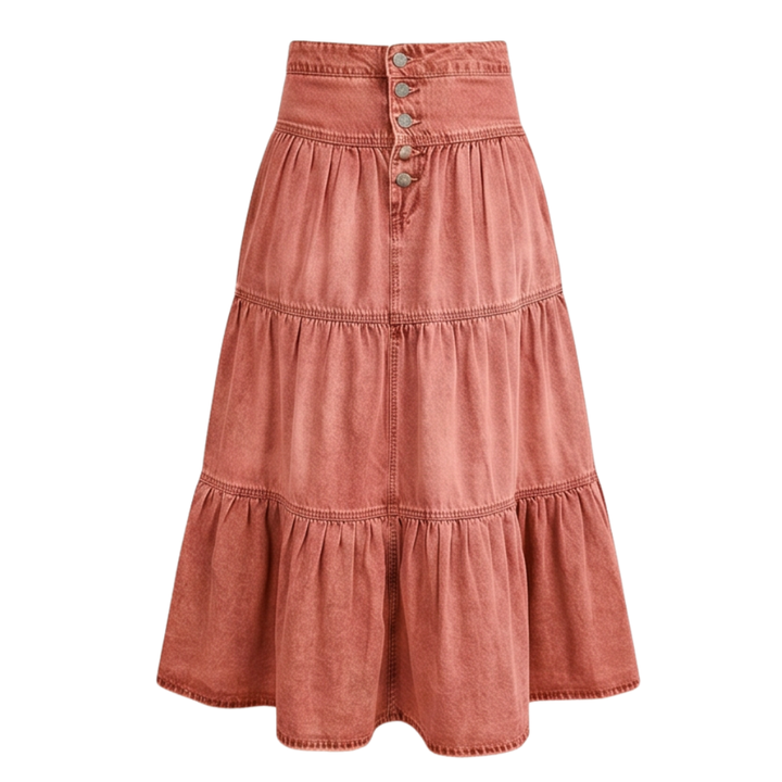 Soléra™ – Soft Button-Front Maxi Skirt