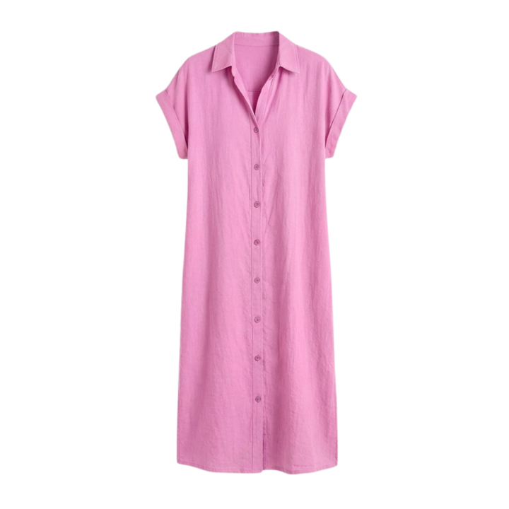 Solenya™ – Breezy Button-Down Midi Dress