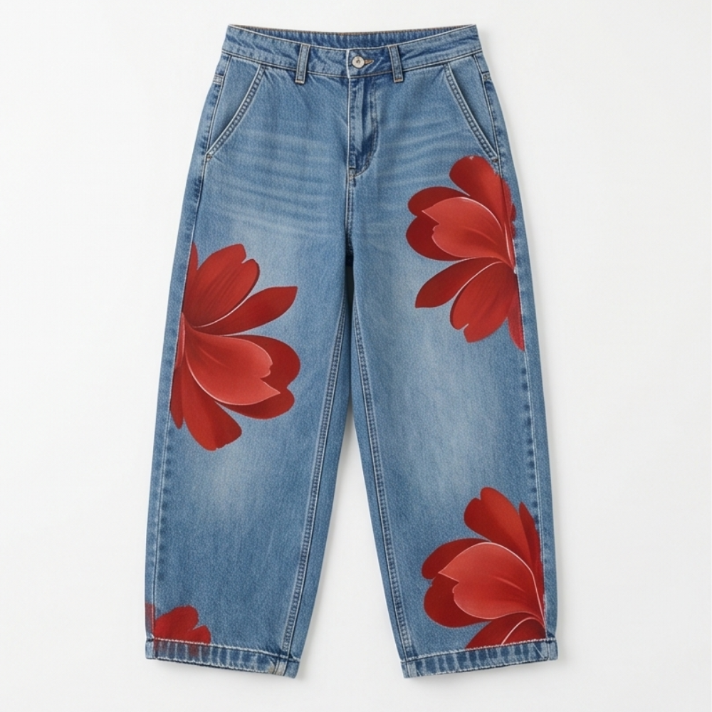 Florenza™ – Bold Floral Wide Leg Jeans