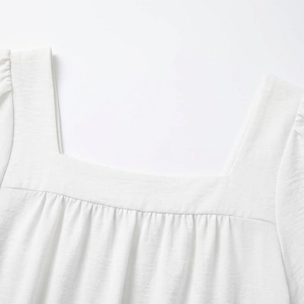 Florelle™ – Square Neck Flutter Sleeve Blouse