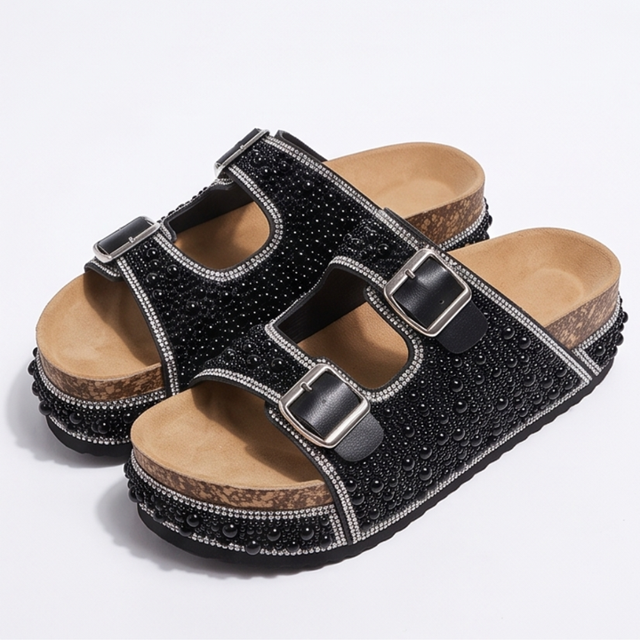 Pearlique™ – Pearl Platform Slide Sandals