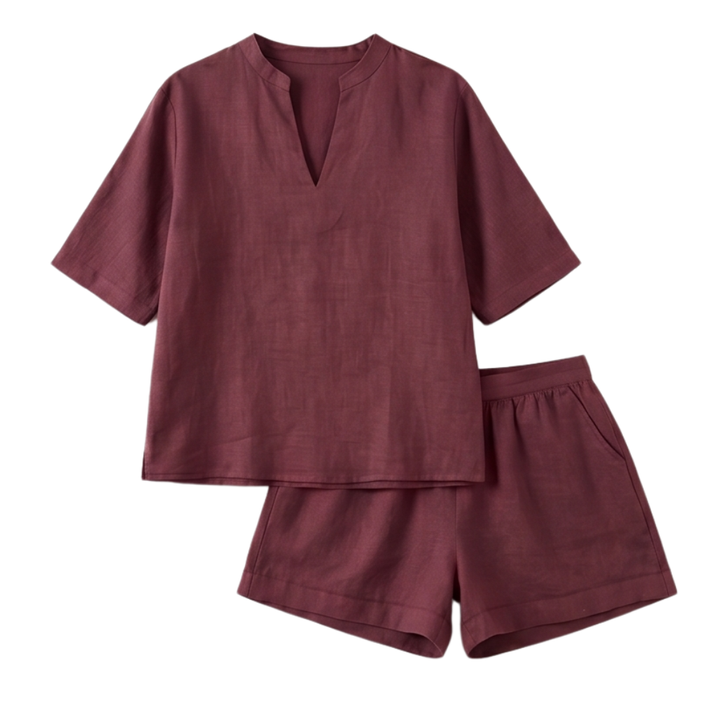 Veluna™ – Breezy V-Neck Summer Set