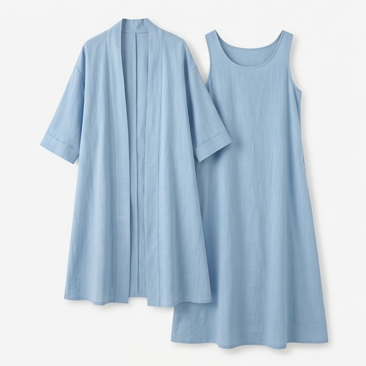 Lunavia™ Linen Cotton Two Piece Set with Duster