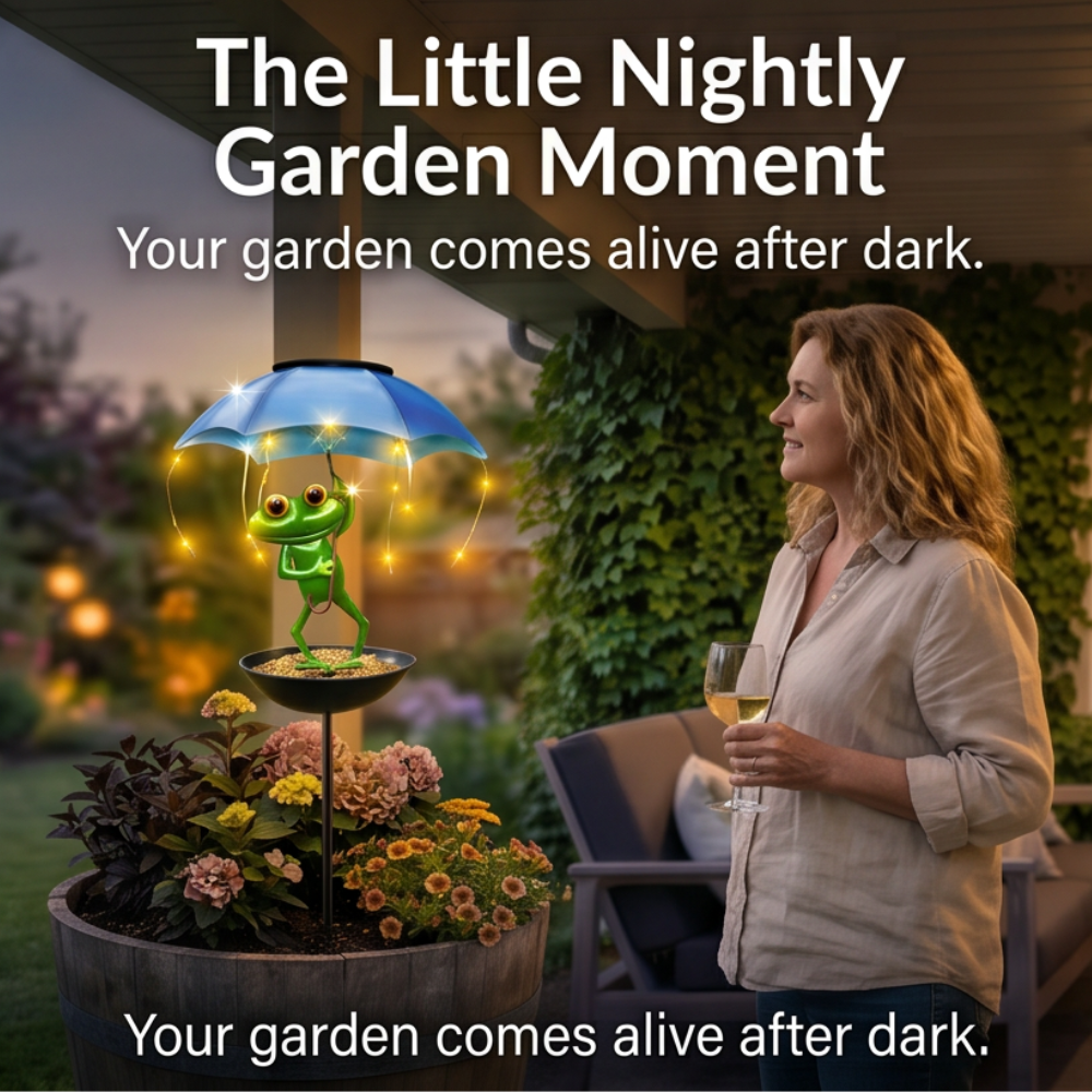 Magic Frog™ – Solar Garden Lamp with Bird Feeder