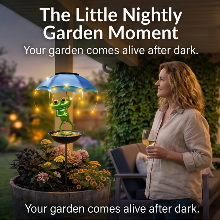 Magic Frog™ – Solar Garden Lamp with Bird Feeder