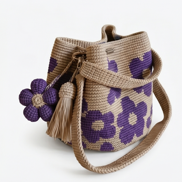 Bloomara™ – Handmade Crochet Flower Tote Bag