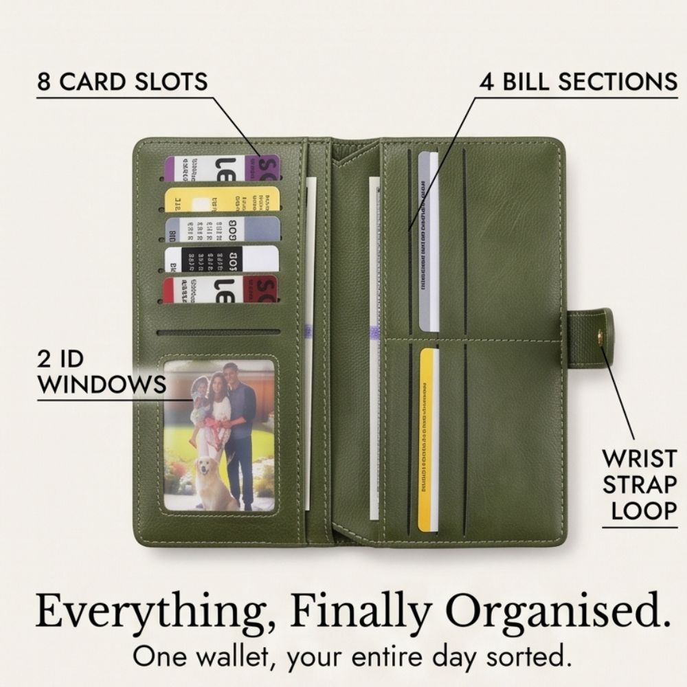 Veluna™ Long Wallet with Phone Pocket and Wrist Strap
