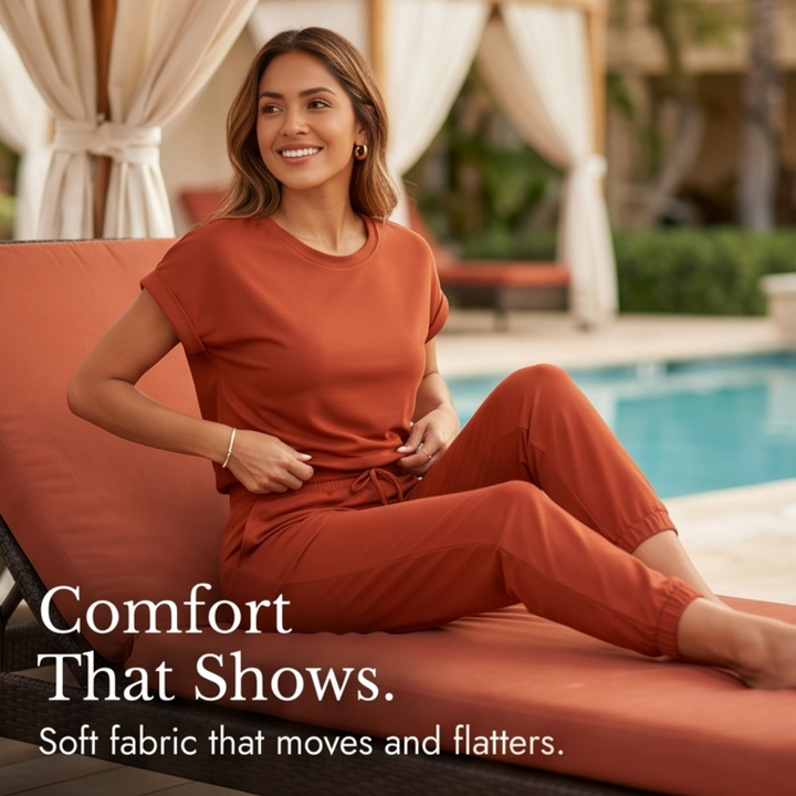 Lunavia™ – Matching Tee & Jogger Set with Pockets