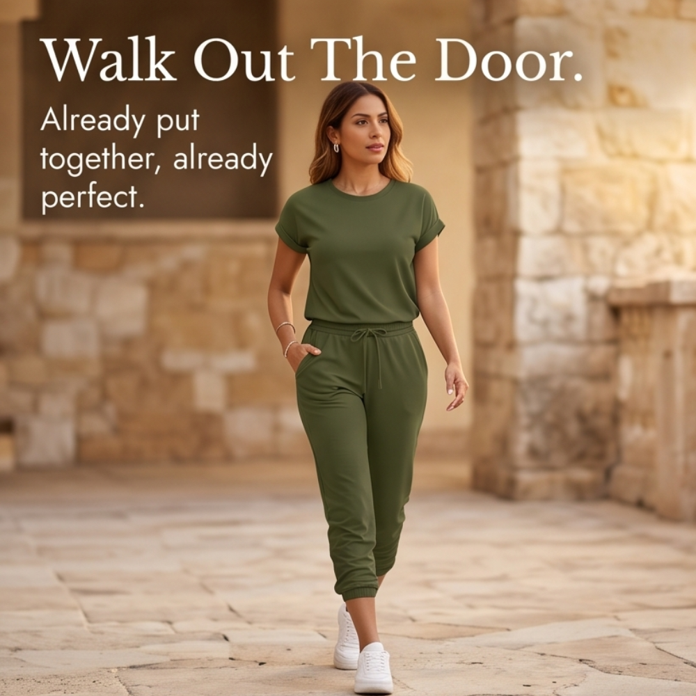 Lunavia™ – Matching Tee & Jogger Set with Pockets
