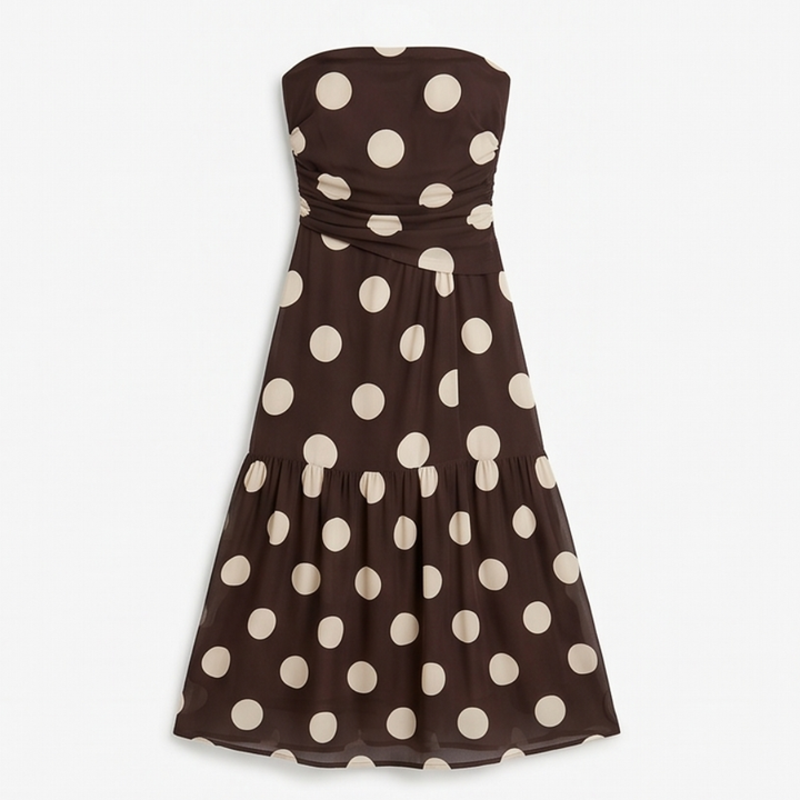 Soliana™ – Sheer Tiered Polka Dot Dress
