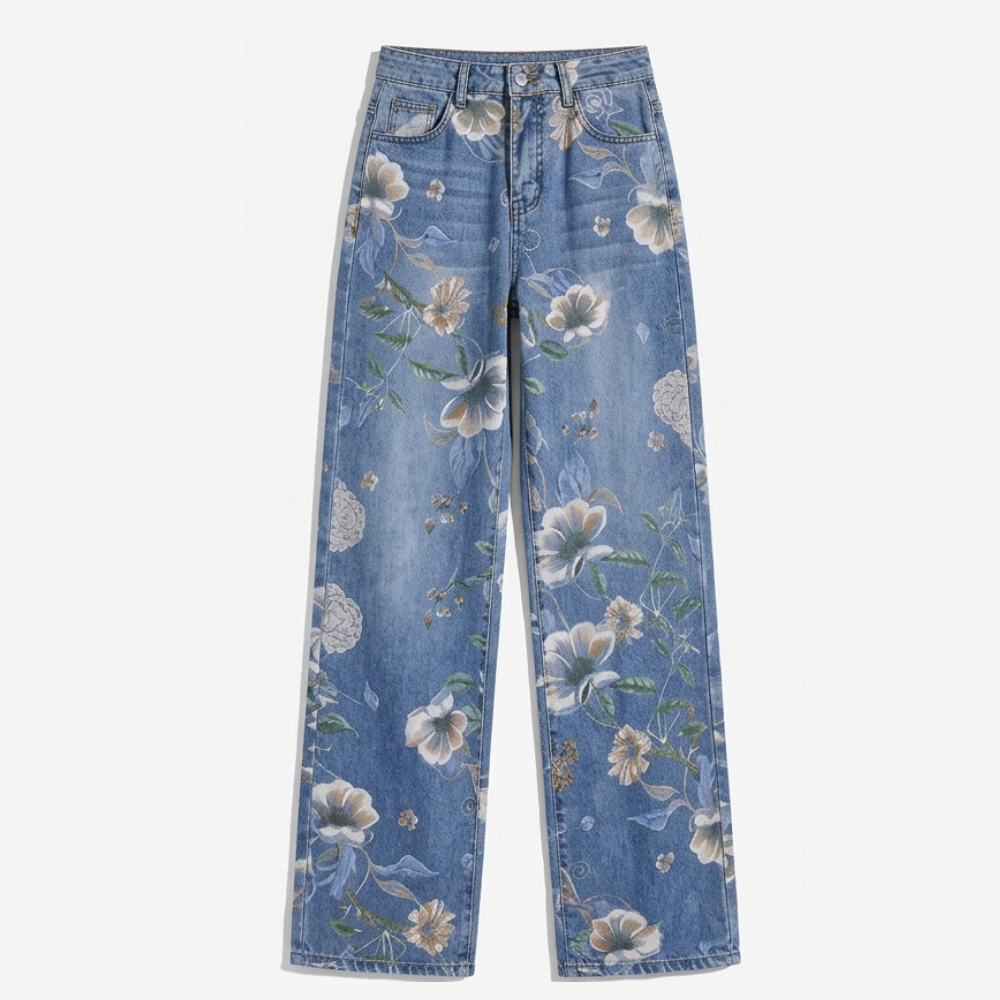 Blomara™ Floral Print Wide-Leg Jeans