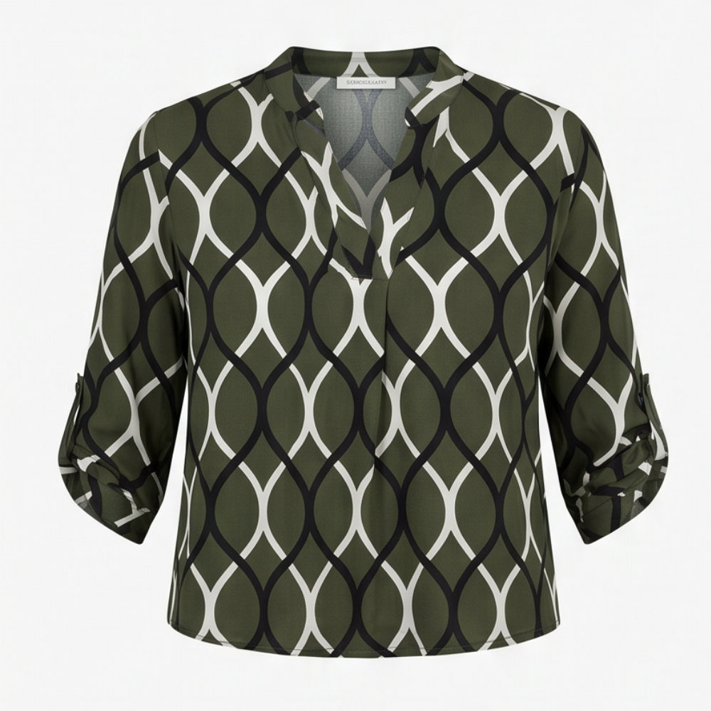 Nora™ – Flowy Printed V-Neck Blouse