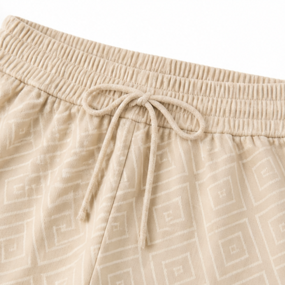 Lunavia™ – Collared Two-Piece Set with Drawstring Wide-Leg Pants