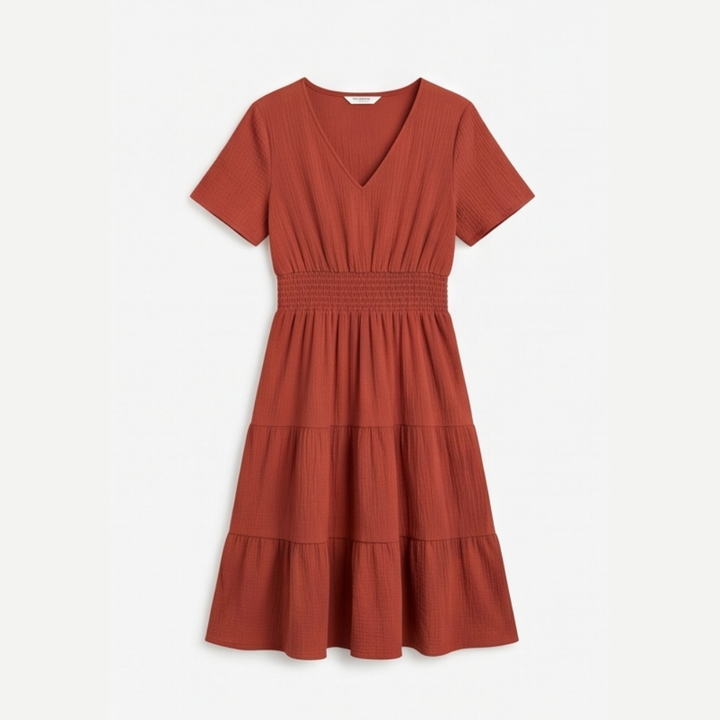 Solenna™ Smocked Waist Tiered Mini Dress