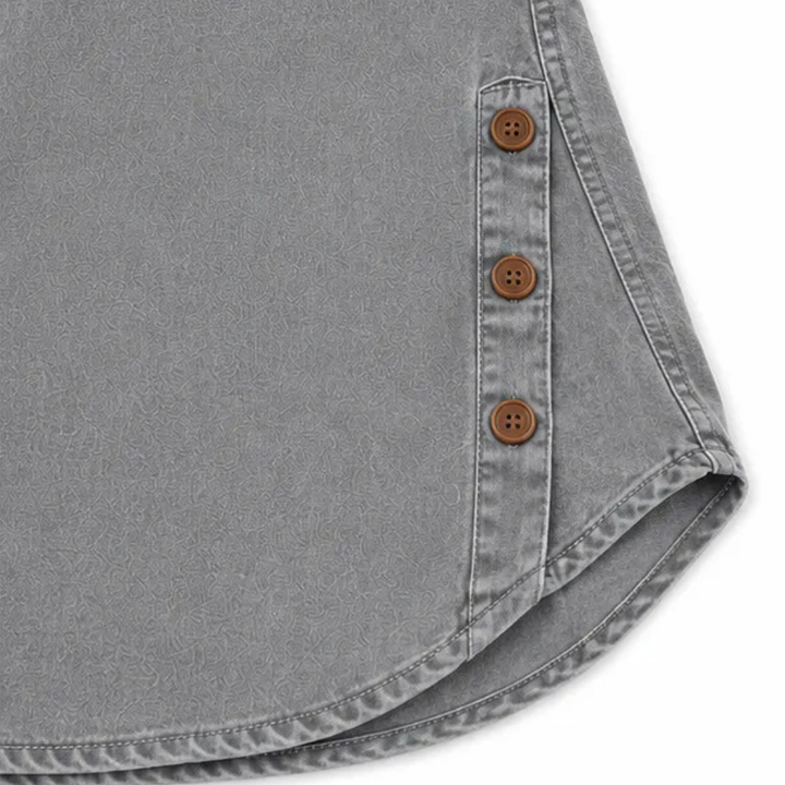 Avelyn – Henley Denim Tunic Top with Side Buttons for Women