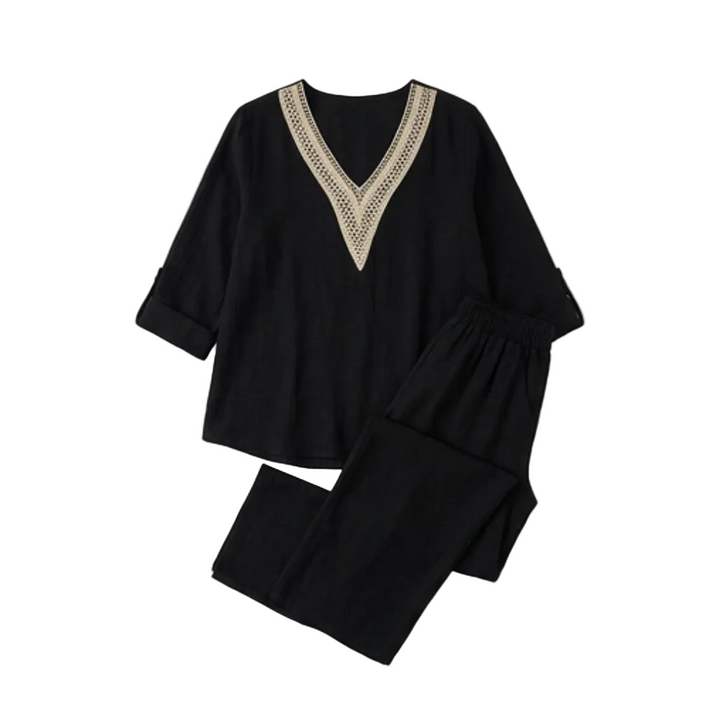 Lunavia™ – Crochet V-Neck Set