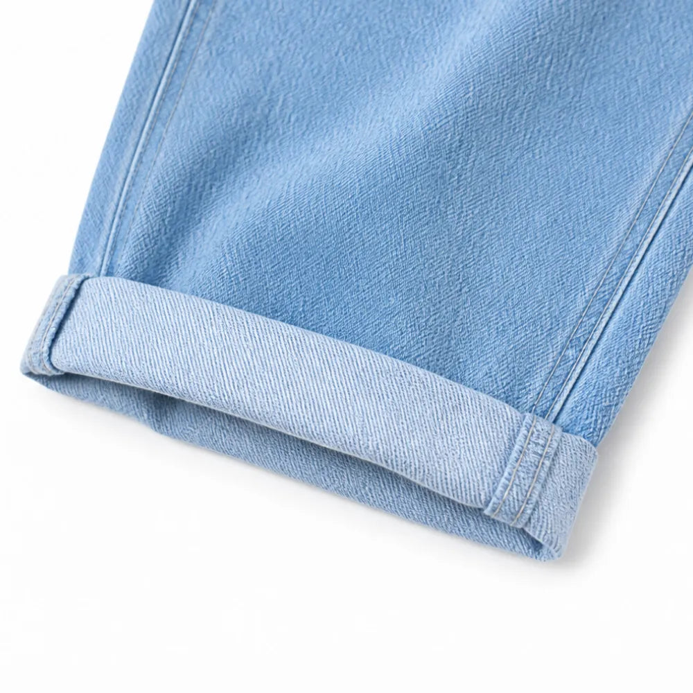 Lora – Vintage Denim Overalls with Button Front and Patch Pockets