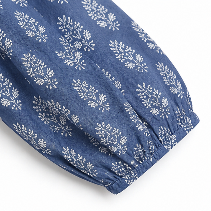 Marivell™ – Block-Print V-Neck Summer Blouse