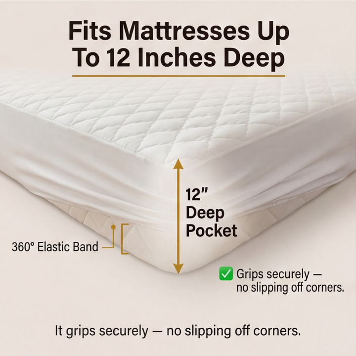 Slumbelle™ – Waterproof Quilted Mattress Cover & Pillowcase Set
