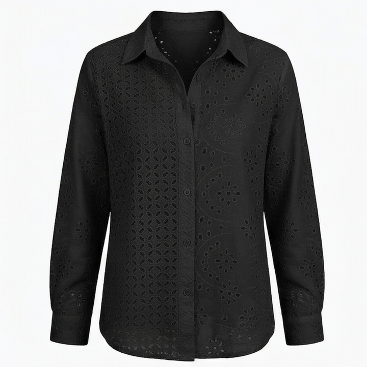 Florelle™ – Embroidered Eyelet Button Blouse