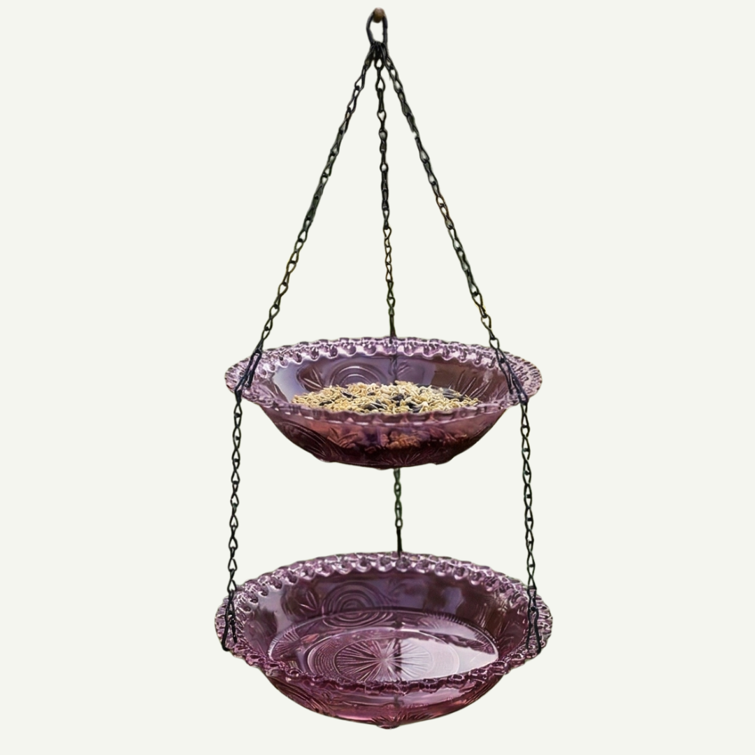Avielle™ – Vintage Hanging Bird Feeder and Bath