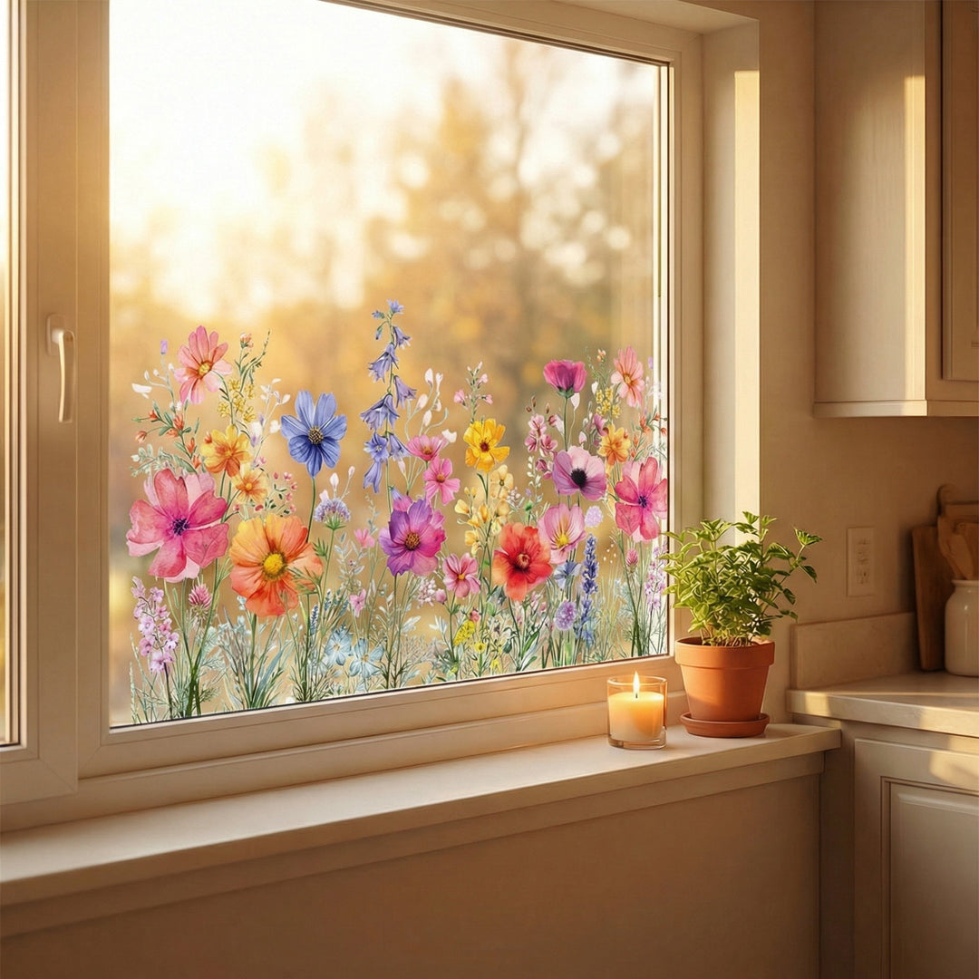 Florenza™ Watercolor Wildflower Window Clings