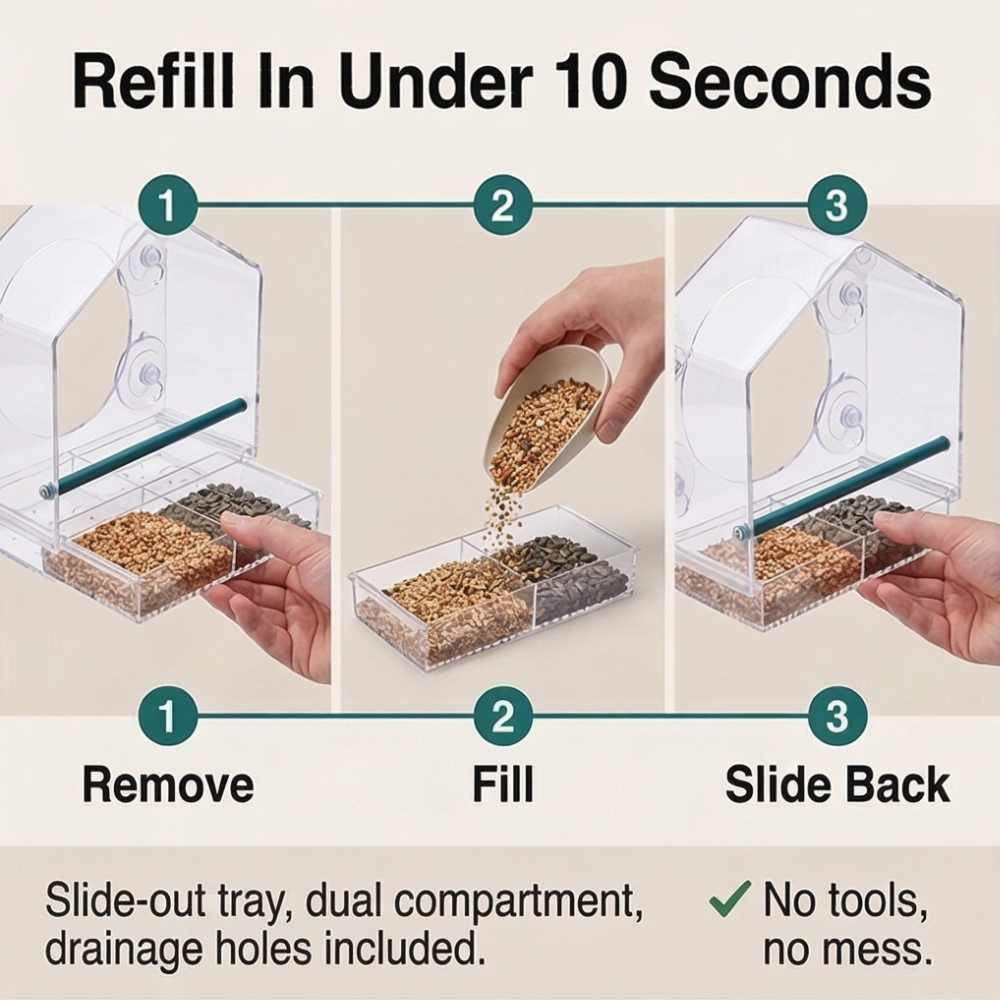 Birdvue™ – Crystal Clear Window Bird Feeder