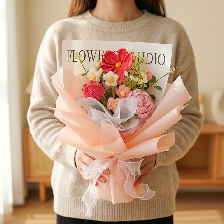 Bloomora™ – Handmade Crochet Flower Bouquet