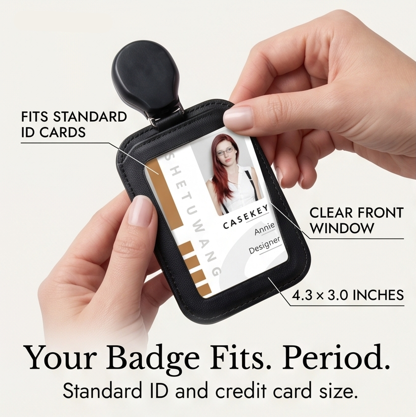 Carden™ – Retractable Faux Leather Badge Holder