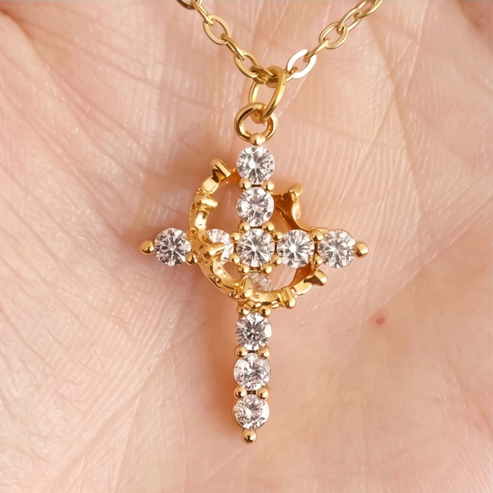 Crovana™ – Cross and Crown Faith Pendant