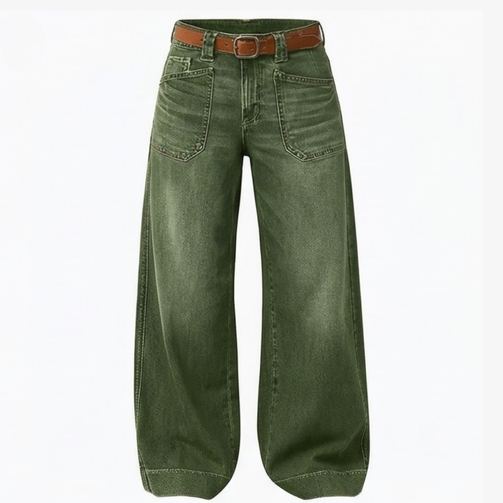 Widera™ – Retro Patch Pocket Wide Leg Jeans