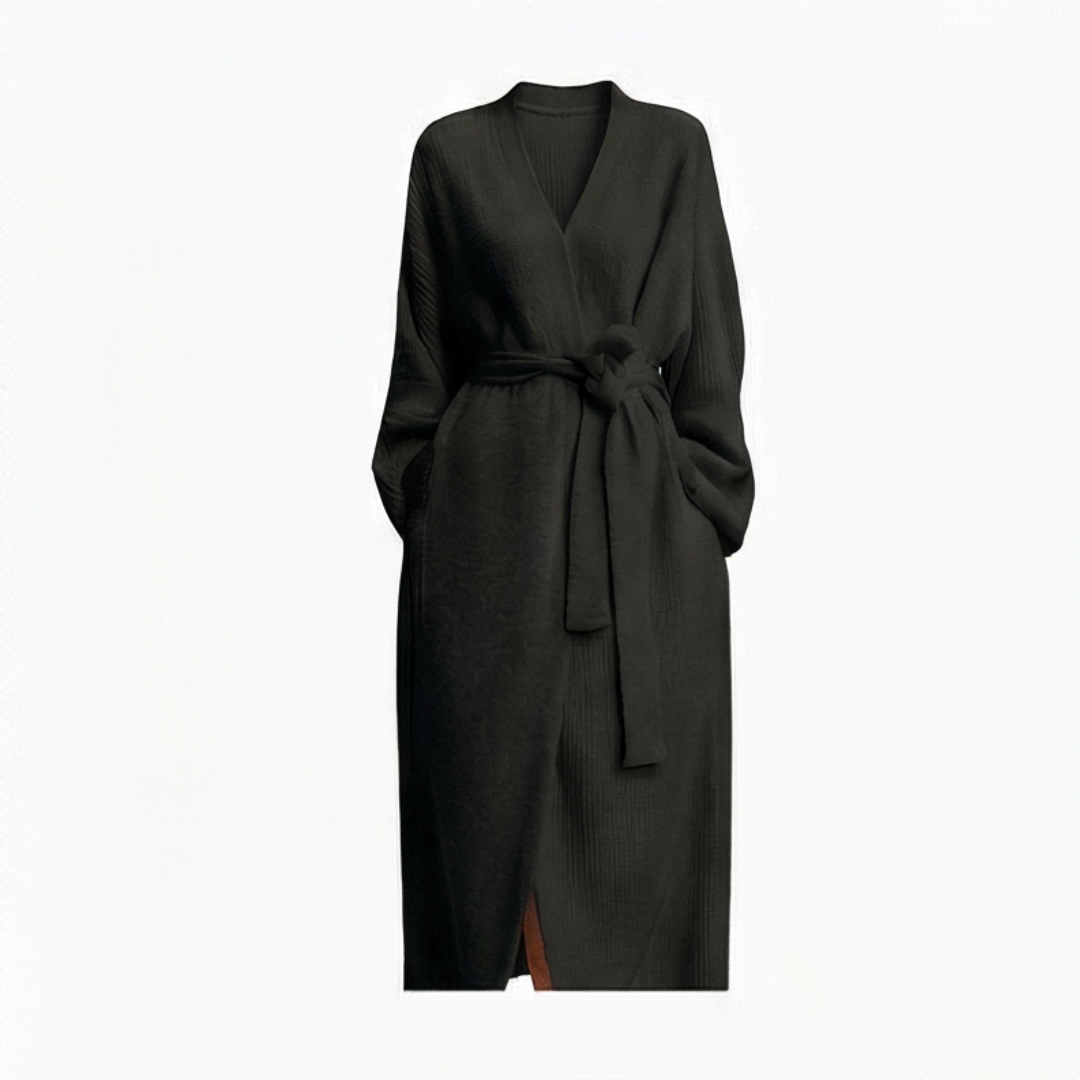 Velunna™ Full-Length Semi-Velvet Wrap Robe