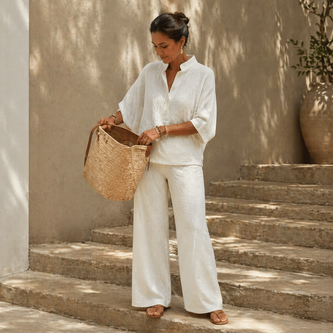 Vienelle™ Waffle-Knit Two-Piece Set for Effortless Everyday Style