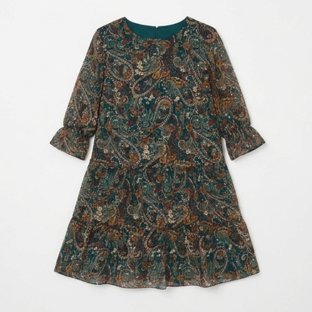 Floressa™ – Tiered Chiffon Paisley Dress