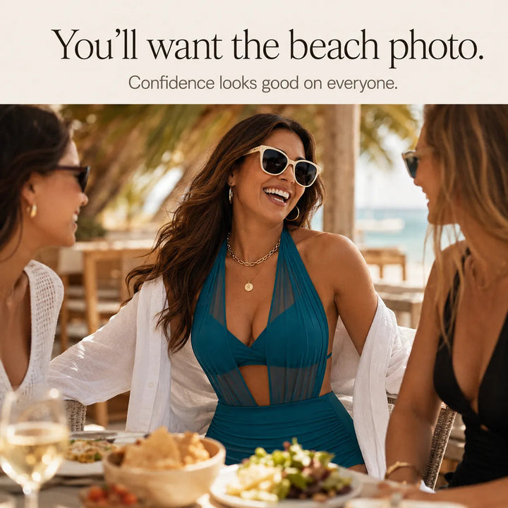 Vayara – Halter Tummy Control Swimsuit with Mesh-like V-Neck