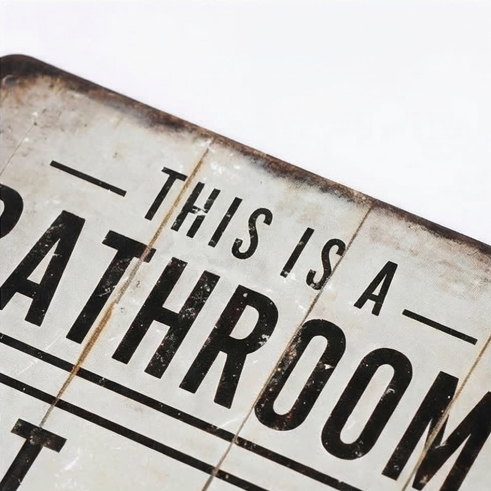 Splitline™ – Vintage Metal Bathroom Humor Sign