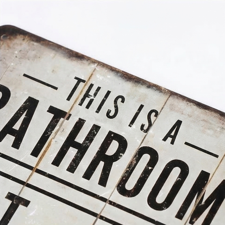 Splitline™ – Vintage Metal Bathroom Humor Sign