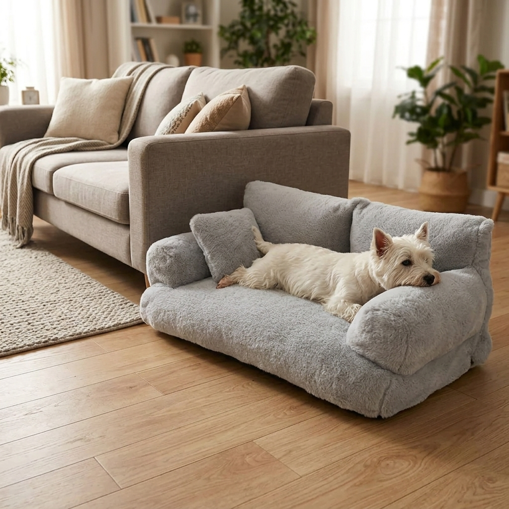 Pawlura™ – Plush Pet Sofa with Washable Cover