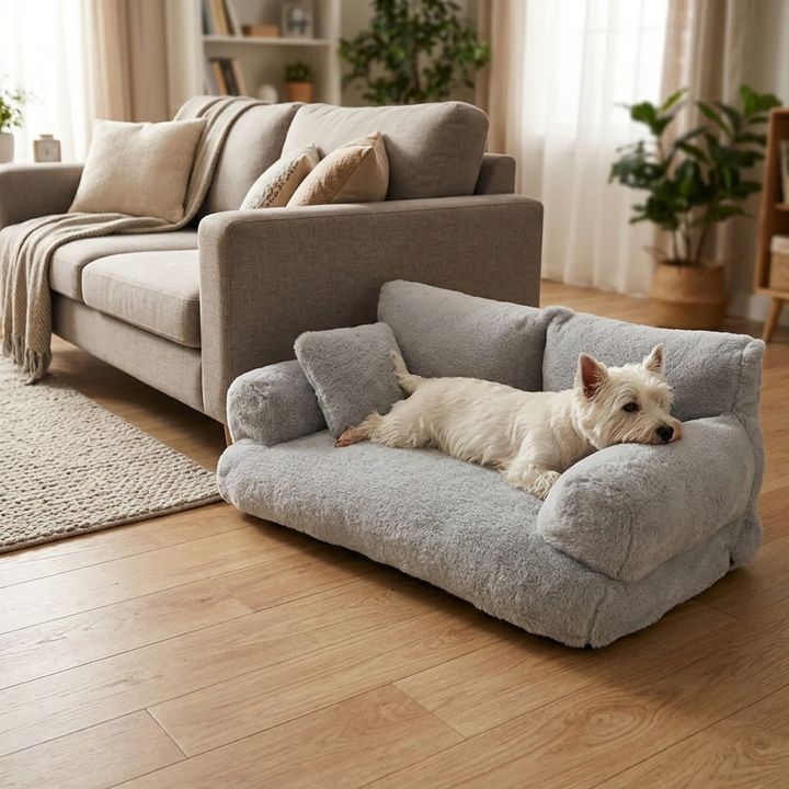 Pawlura™ – Plush Pet Sofa with Washable Cover
