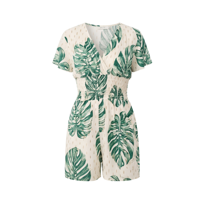 Soleia™ – Tropical Wrap Romper With Pockets