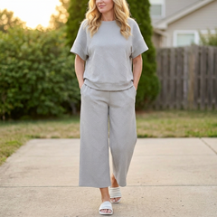 Lunavia™ – Textured Knit 2-Piece Lounge Set for Real Curves