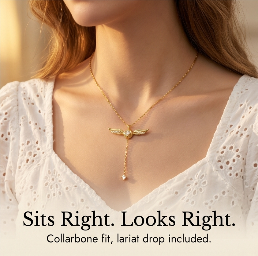 Veloisse™ – Winged Lariat Pendant Necklace
