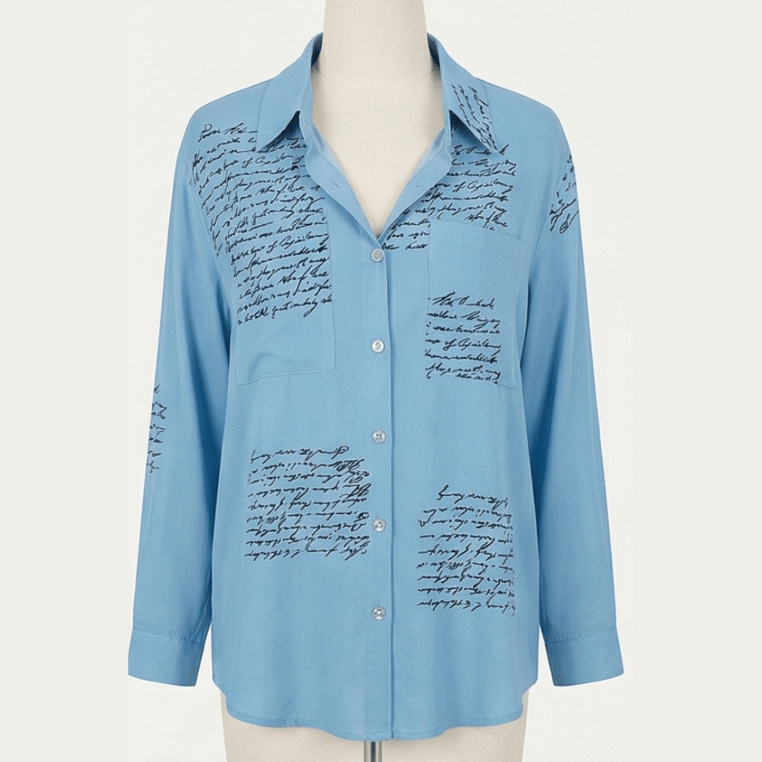 Letterelle™ – Handwritten Script Viscose Blouse