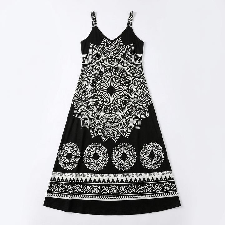 Mandara™ – Bohemian Mandala Maxi Dress