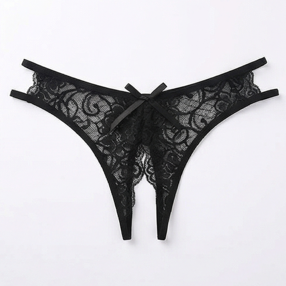 Velara™ – Floral Lace Open Crotch Thong