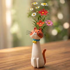 Felina™ – Handmade Ceramic Cat Flower Vase