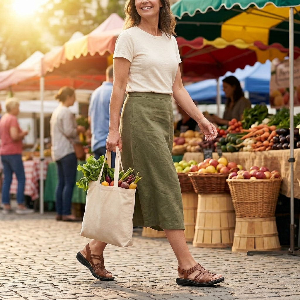 Solvana™ – Woven Leather Arch Support Sandals